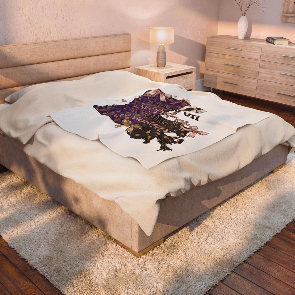 "Tigers on Saturdays, Saints on Sundays" Purple Leopard Louisiana Throw