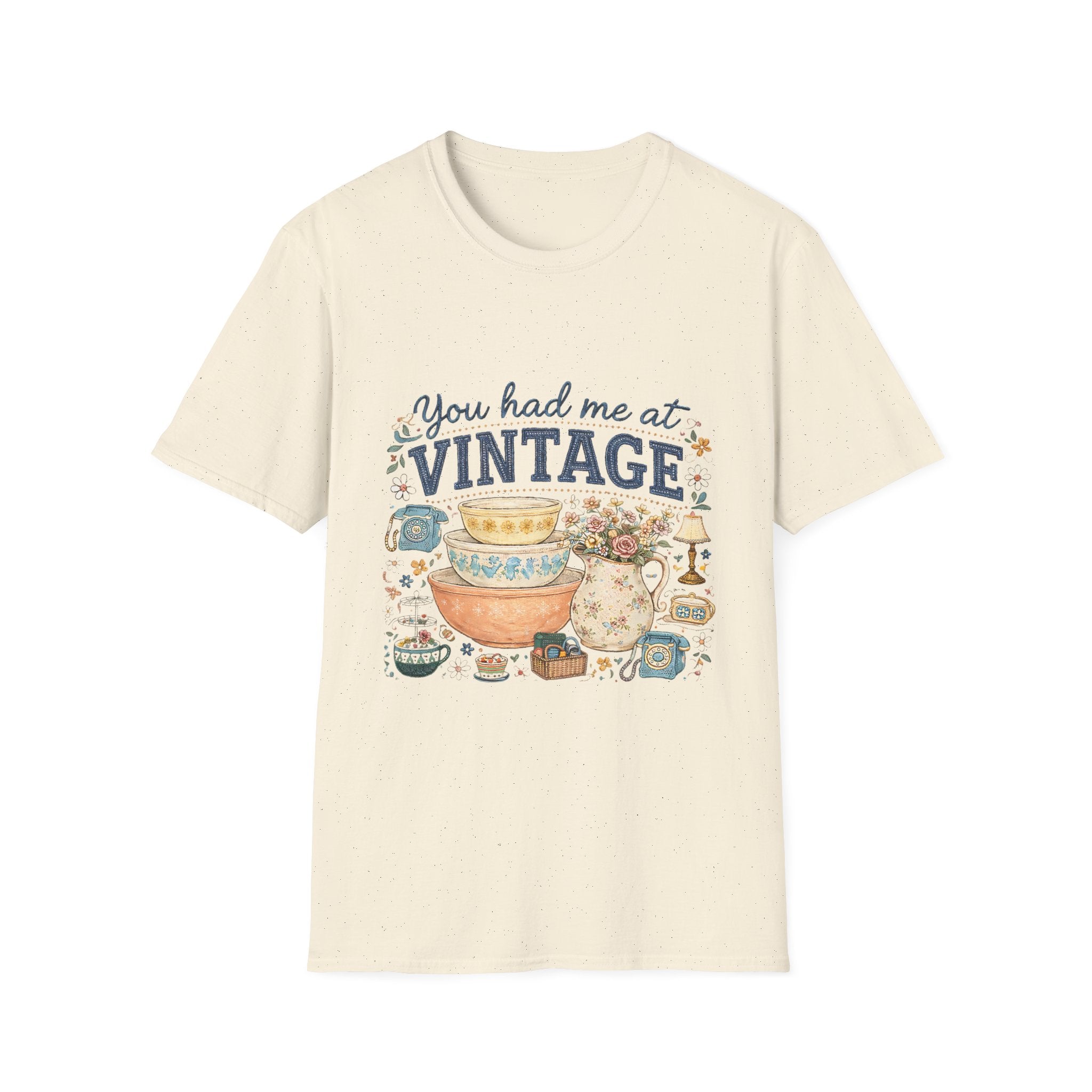 Vintage Lover T‑Shirt – "You Had Me at Vintage" Retro Tea & Antiques Graphic