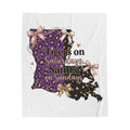 "Tigers on Saturdays, Saints on Sundays" Purple Leopard Louisiana Throw