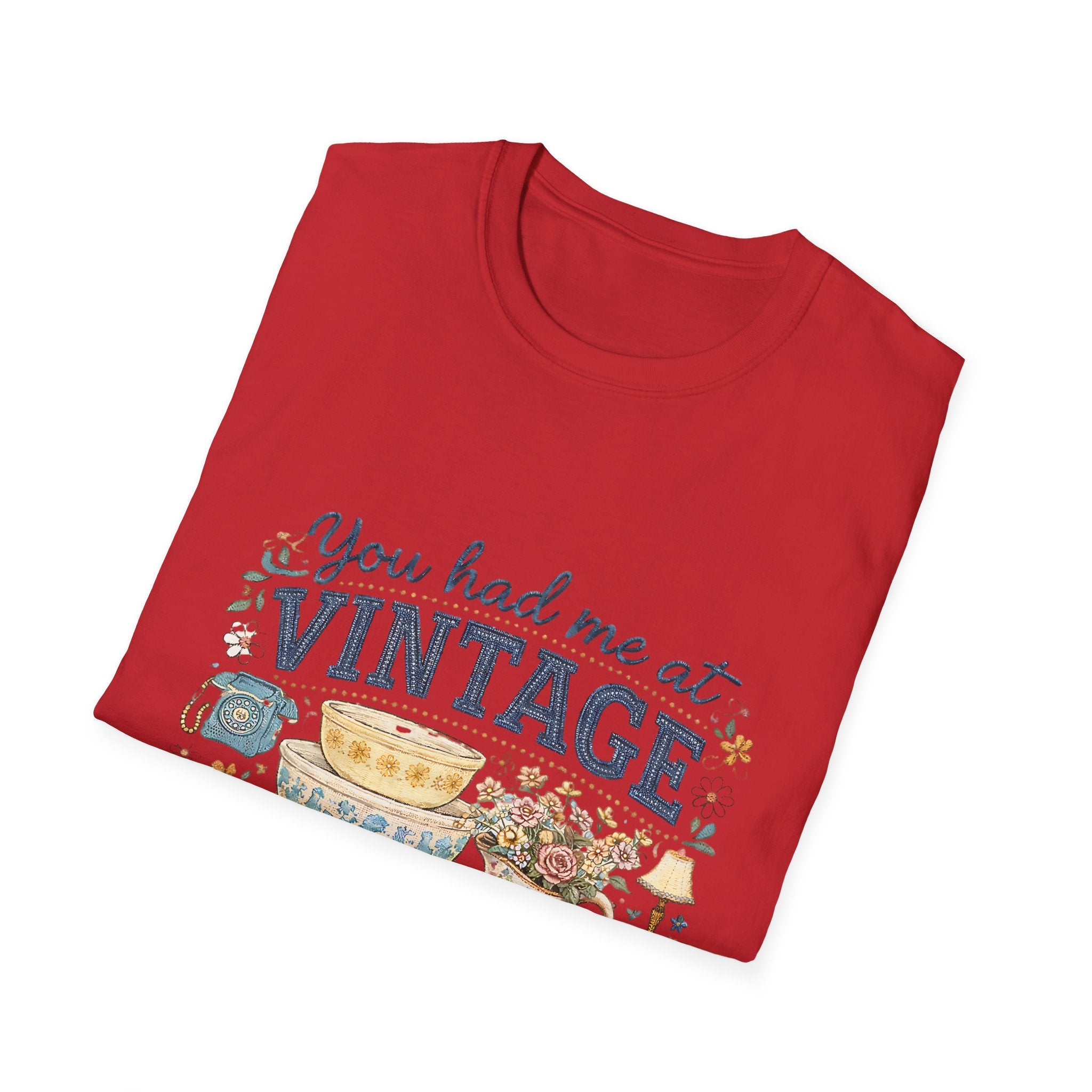 Vintage Lover T‑Shirt – "You Had Me at Vintage" Retro Tea & Antiques Graphic